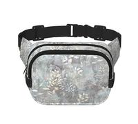 Blue Grace Flora Square Double-Layer Waist Bag Mini Adjustable Waist Belt Bag Exercise Running Travel Hiking, Black, One Size