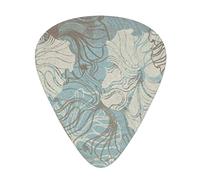 Blue Grace Floral Print Guitar Picks,12 Pack Guitar Plectrums Thin, For Bass Electric Acoustic Guitars Ukulele