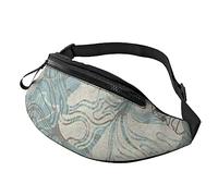 Blue Grace Floral Sport Waist Bag Travel Bumbags with Zipper and Earphone Hole, Running Fanny Pack Waist Pack with Adjustable Belt for Men Women
