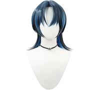 Blue Gradient Wig Anime Cosplay Wig for Women Men Short Hair Wig for Halloween Costume Wigs Cosplayer Wig Synthetic Hair Wig for Party Use