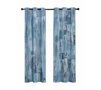 Blue Graffiti Art Blackout Curtains for Bedroom Living Room, Abstract Distressed Ombre Painting Texture 84 In Long Thermal Insulated Room Darkening Drapes Grommet Window Treatments, 52 x 84 In