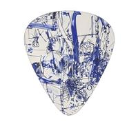 Blue Graffiti Wzywhj Prints Abs Guitar Picks 12 Piece, Easy Grip Uke Picks For Your Bass, Ukulele, Acoustic Or Electric Guitar