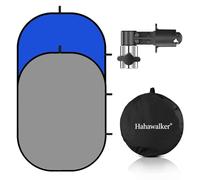 Blue& Gray Chromakey Backdrop with Clip,Portable 3X5ft Blue&Grey Screen 2 in 1 Pop Up Collapsible Backdrop for Photo and Video Shooting,Gaming