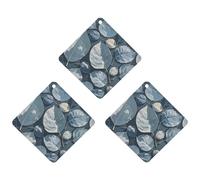 Blue Gray Leaf Branch Car Air Freshener, 3 Pcs Rhombus Hanging Air Freshener Cards, Long Lasting Fragrance Scented Cards for Car, Home, Office Black-style