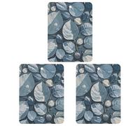 Blue Gray Leaf Branch Car Air Freshener, 3 Pcs Square Hanging Air Freshener Cards, Long Lasting Fragrance Scented Cards for Car, Home, Office Black-style