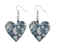 Blue Gray Leaf Branch Wooden Earrings for Women, Vintage Elegant Wood Jewelry, Lightweight Earrings for Wedding, Party, Everyday Jewelry Gift, Love, Wood, wood