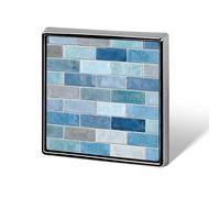 Blue-gray Running Bond Wall Tiles Pattern Unisex Brooches & Pins Square Lightweight Lapel Badge Jewelry for Clothing Shawl Hat