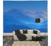 Blue Gray Tapestry Minimalist Landscape Illustration Tapestry Mountains Clouds Tapestries Wall Hanging for Bedroom Living Room Dorm 36 x 48 inches