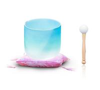 Blue, Green And White Gradient, Crystal Yoga Singing Bowl, 7 To 12 Inches, Handmade, Meditation Props, Relieve Fatigue And Anxiety, Suitable For Beginners And Professiona,8 Inches