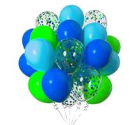 Blue Green Balloons,Blue Light blue and Green balloons Confetti Latex Balloon for Party Decorations,12 Inch,Pack of 50