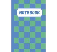 Blue Green Checkered Notebook: Classic Checker Pattern Lined Journal, 120 Pages, 6x9 Inch