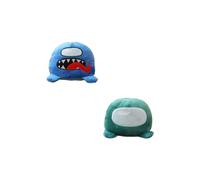 (Blue+Green) Double Side Reversible Among Us Stuffed Toy Kids Kawaii Animal Cute Plush Doll