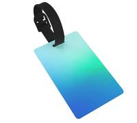 Blue Green Fade Luggage Tags for Suitcases - Durable PVC ID Tags with Detachable Straps for Travel, Backpack, Golf Bag, Anti-Loss