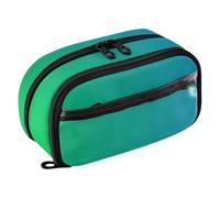 Blue Green Gradient Pencil Bag Large Capacity College Dorm Organization, Blue Green Gradient, 8.3"x 3.1"x 4.9", Casual