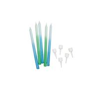 Blue/Green Ombre Candles - Pack of 12 - 100mm - single