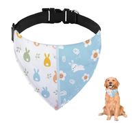 Blue Green Orange Bunny Flower Dog Bandana With Adjustable Strap D Ring Dog Scarf Pet Bibs Triangle Bandanas for Dogs Pet Accessories for Dogs Puppy Cats Decor Machine Washable