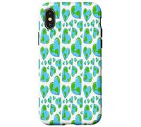 Blue Green Planet Hearts Earth Day Ecology Environment Case for iPhone X/XS
