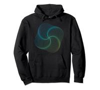 Blue Green Wave Squircle Geometric Ripple - Cool Geek / Nerd Pullover Hoodie