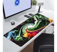 Blue Green Yellow Large Gaming Mouse Pad, XXL Extended Gamer Mouse Mat with Stitched Edges, 59x31.5x0.12 inch Non-Slip Rubber Base Gaming Desk Mat, Big Long Mousepad for Work, Game, Office, Home