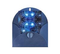 Blue Greeting Card â€“ Artificial Intelligence Brain Print Blank Blessed Card for Birthday, Wedding, Valentine's Day & Party Invitation