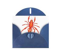 Blue Greeting Card DLXW Active crayfish Pattern for Christmas, Children's Birthday, Valentine's Day, Wedding Anniversary & Party Invitation