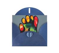 Blue Greeting Card DLXW colorful dog paw Pattern for Christmas, Children's Birthday, Valentine's Day, Wedding Anniversary & Party Invitation