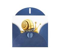 Blue Greeting Card DLXW Golden mechanical snail Pattern for Christmas, Children's Birthday, Valentine's Day, Wedding Anniversary & Party Invitation