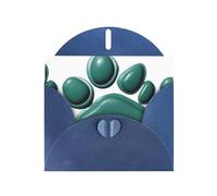 Blue Greeting Card DLXW Green airbag paw print Pattern for Christmas, Children's Birthday, Valentine's Day, Wedding Anniversary & Party Invitation