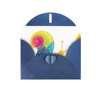 Blue Greeting Card DLXW Happy colorful snail Pattern for Christmas, Children's Birthday, Valentine's Day, Wedding Anniversary & Party Invitation