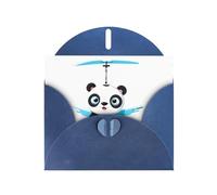 Blue Greeting Card DLXW Helicopters Pattern for Christmas, Children's Birthday, Valentine's Day, Wedding Anniversary & Party Invitation