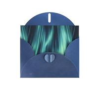 Blue Greeting Card DLXW Linear Aurora Pattern for Christmas, Children's Birthday, Valentine's Day, Wedding Anniversary & Party Invitation