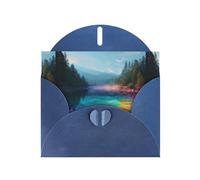 Blue Greeting Card DLXW Rainbow colored lake Pattern for Christmas, Children's Birthday, Valentine's Day, Wedding Anniversary & Party Invitation