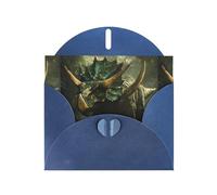 Blue Greeting Card DLXW The terrifying triceratops Pattern for Christmas, Children's Birthday, Valentine's Day, Wedding Anniversary & Party Invitation