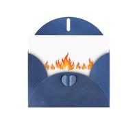 Blue Greeting Card YYHWHJDE Burning fire Picture Perfect for Valentine's Day, Wedding Anniversary & Party Invitations