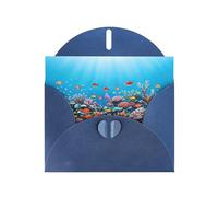 Blue Greeting Card YYHWHJDE Coral Reef Picture Perfect for Valentine's Day, Wedding Anniversary & Party Invitations