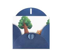 Blue Greeting Card YYHWHJDE Curious little squirrel Picture Perfect for Valentine's Day, Wedding Anniversary & Party Invitations