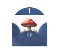Blue Greeting Card YYHWHJDE Mushroom Cottage Picture Perfect for Valentine's Day, Wedding Anniversary & Party Invitations