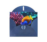 Blue Greeting Card YYHWHJDE Ocean Tropical Fish Coral Undersea World Picture Perfect for Valentine's Day, Wedding Anniversary & Party Invitations