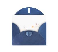 Blue Greeting Card YYHWHJDE White bear playing in the snow Picture Perfect for Valentine's Day, Wedding Anniversary & Party Invitations