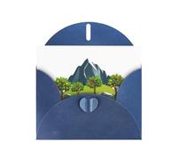 Blue Greeting Card YYHWHJDE Wild fruit trees on the mountain Picture Perfect for Valentine's Day, Wedding Anniversary & Party Invitations