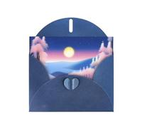 Blue Greeting Card YYHWHJDE Winter Solstice Landscape Picture Perfect for Valentine's Day, Wedding Anniversary & Party Invitations