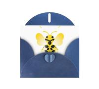 Blue Greeting Card YYHWHJDE Yellow ladybug with open wings Picture Perfect for Valentine's Day, Wedding Anniversary & Party Invitations