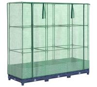 (blue grey, 120 x 40 x 123 cm) vidaXL Raised Bed with Greenhouse Cover Plant Box Garden Planter Rattan Look