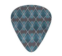 Blue Grey Lattice 12 Pack Guitar Plectrums With Storage Case, 0.46/0.71/0.96mm, Including Thin, Medium Thick Guitar Plectrums For Electric Guitars Bass Ukulele