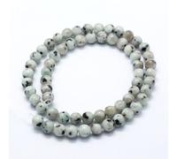 Blue/Grey Sesame Jasper Beads Plain Round 8mm Strand of 46+