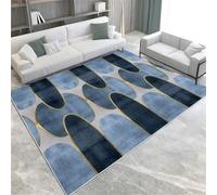 Blue Grey Washable Area Rugs Geometric Irregular Shapes Area Rug For Living Room 140 X 200 Cm Soft Faux Short Pile Carpet Mat Durable Enough Foldable Apply To Bedroom Dining Room,160 X 230 Cm