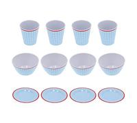 Blue Grid Dinnerware Set, 12Pcs Household Tableware, Melamine Cup Bowl Plate for Home Restaurant, and Imitation Porcelain with Fall Scald
