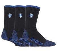 BLUE GUARD - 3 Pair Multipack Ultra Durable Work Socks for Steel Toe Boots | Mens & Womens Long Lasting Heavy Duty Socks (12-14, Black)