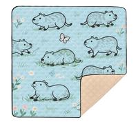 Blue Guinea Pig Cute Large Sturdy Baby Activity Play Mat for Floor Cozy Breathable Foldable Infant Play Mat for Baby Kids Toddlers Infants, 50'' x 50''gimnasio para Bebes recien