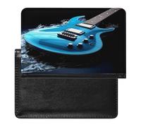 Blue Guitar Passport Holder Vaccine Card Holder Travel Document Organizer Credit Card Organizer for Women/Men
